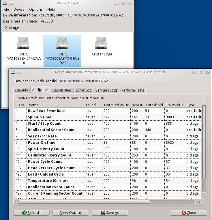 GSmartControl Disk SMART Monitor