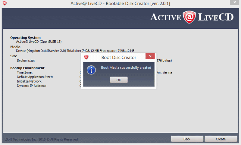 Boot Disk Creator. Active@ LiveCD