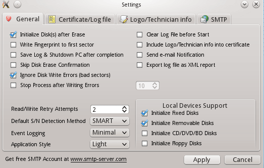 KillDisk Settings