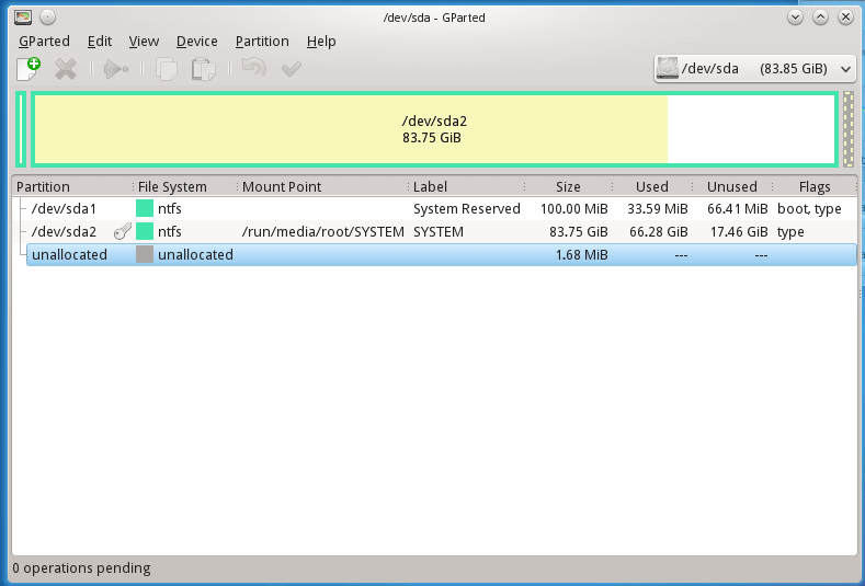Partition Editor - GParted