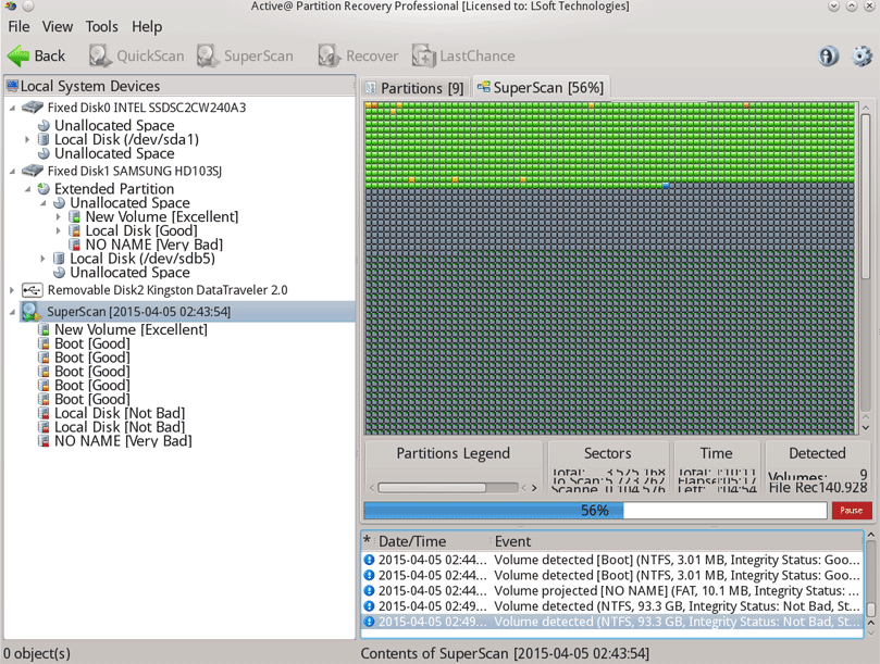 Active@ Partition Recovery. Super Scan