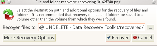 Active@ UNDELETE. Recovery Options