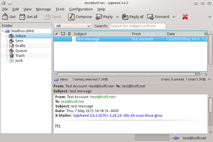 Sylpheed simple e-mail client